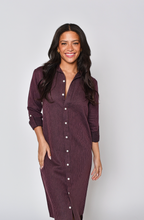 PINK/WINE STRIPE GIRLFRIEND MIDI DRESS