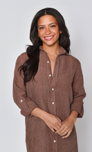 BROWN STRIPE GIRLFRIEND MINI DRESS