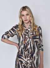 BROWN TIGER GIRLFRIEND MIDI DRESS