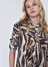 BROWN TIGER GIRLFRIEND MIDI DRESS