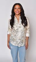 WHITE/GOLD COTTON GIRLFRIEND SHIRT
