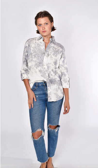 GREY AND WHITE TIE DYE GIRLFRIEND SHIRT