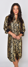 BLACK/GOLD COTTON GIRLFRIEND MIDI DRESS