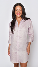 PURPLE SHINY LINEN GIRLFRIEND MINI DRESS