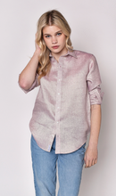 PURPLE SHINY LINEN GIRLFRIEND SHIRT