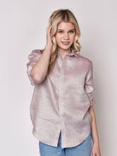 PURPLE SHINY LINEN GIRLFRIEND SHIRT