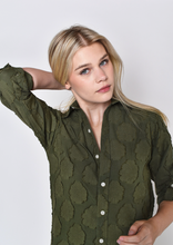 GREEN COTTON FLOWERS GIRLFRIEND MIDI DRESS