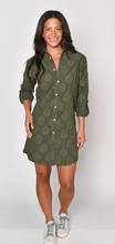 GREEN COTTON FLOWER GIRLFRIEND MINI DRESS