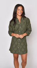 GREEN COTTON FLOWER GIRLFRIEND MINI DRESS