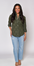 GREEN COTTON FLOWERS GIRLFRIEND  SHIRT