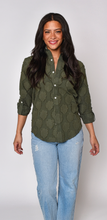 GREEN COTTON FLOWERS GIRLFRIEND  SHIRT