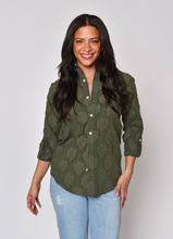 GREEN COTTON FLOWERS GIRLFRIEND  SHIRT