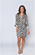 SILKY BLACK ZEBRA GIRLFRIEND MINI DRESS