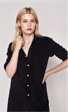 BLACK BABY CORD GIRLFRIEND DRESS