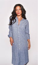 BLUE HEMP & ORGANIC COTTON GIRLFRIEND MIDI DRESS
