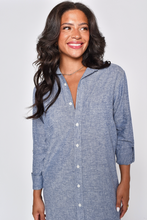 BLUE HEMP & ORGANIC COTTON GIRLFRIEND MIDI DRESS