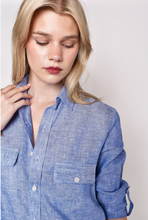 SKY BLUE LINEN GIRLFRIEND DRESS