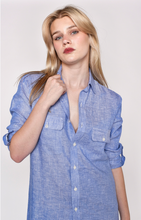 SKY BLUE LINEN GIRLFRIEND DRESS