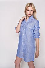 SKY BLUE LINEN GIRLFRIEND DRESS