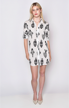 BLACK AND WHITE FISH COTTON GIRLFRIEND DRESS