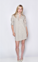 KHAKI GOLD DOT LINEN GIRLFRIEND MINI DRESS