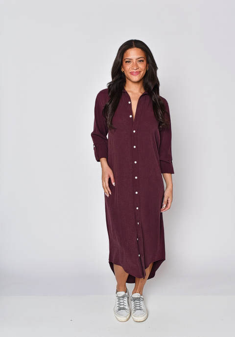 MULBERRY TENCEL GIRLFRIEND MIDI DRESS