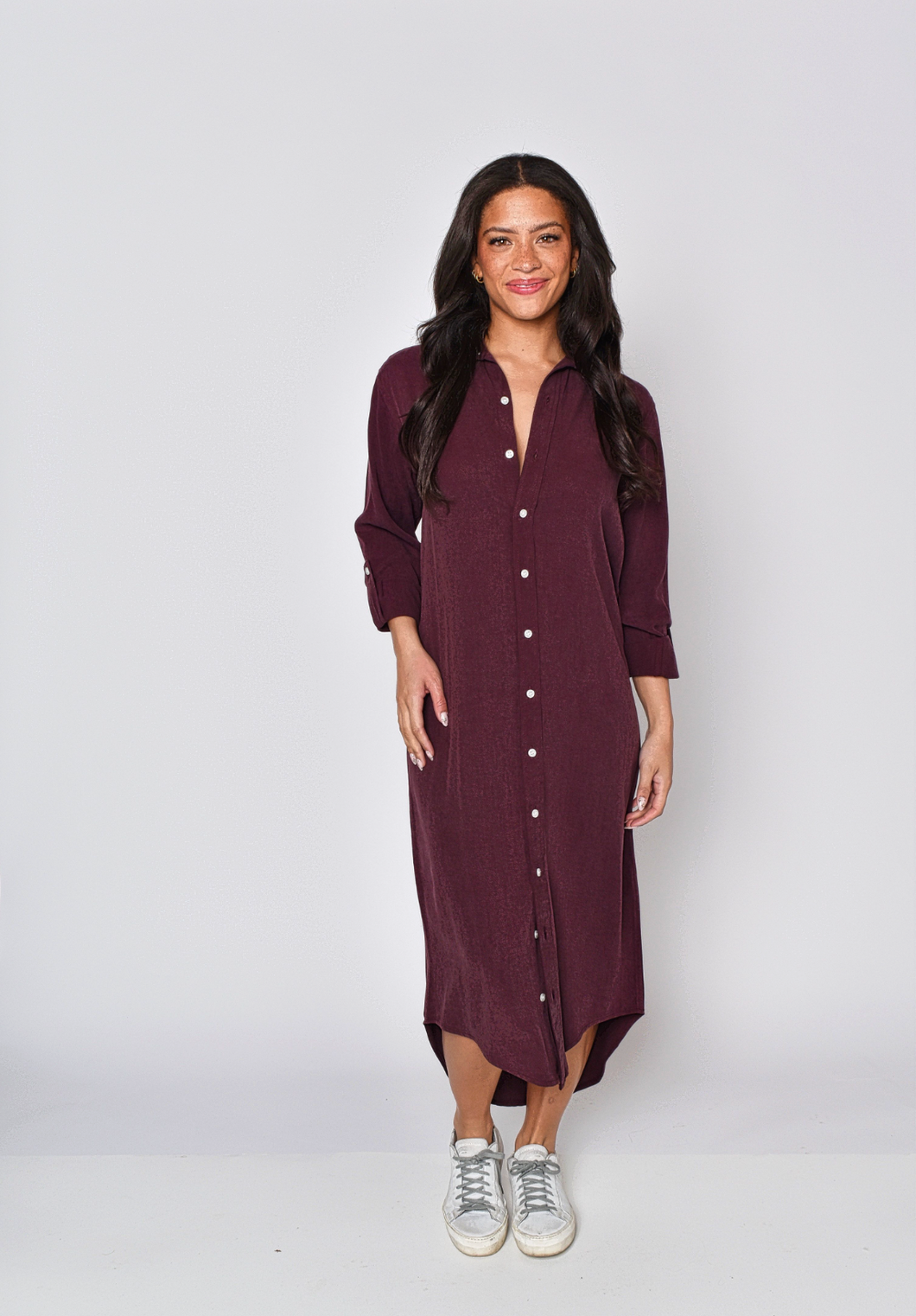 MULBERRY TENCEL GIRLFRIEND MIDI DRESS