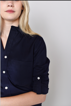 NAVY TENCEL GIRLFRIEND MIDI DRESS