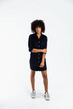 BLACK BABY CORD GIRLFRIEND DRESS